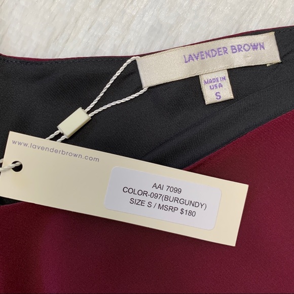 Lavender Brown 100% Silk Cold Shoulder Blouse NWT - Picture 5 of 7